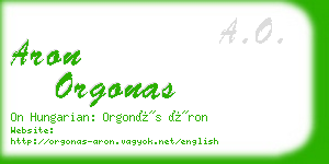 aron orgonas business card